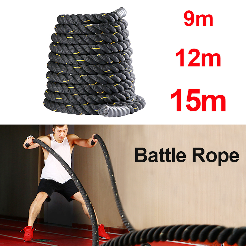 9M/12M/15M Fitness Battle Rope - đánh giá và giá Crossfit No Equipment